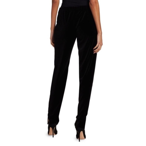 AKRIS PUNTO Mike Black Slit Hem Velvet Pants 14 NWT - Picture 5 of 13